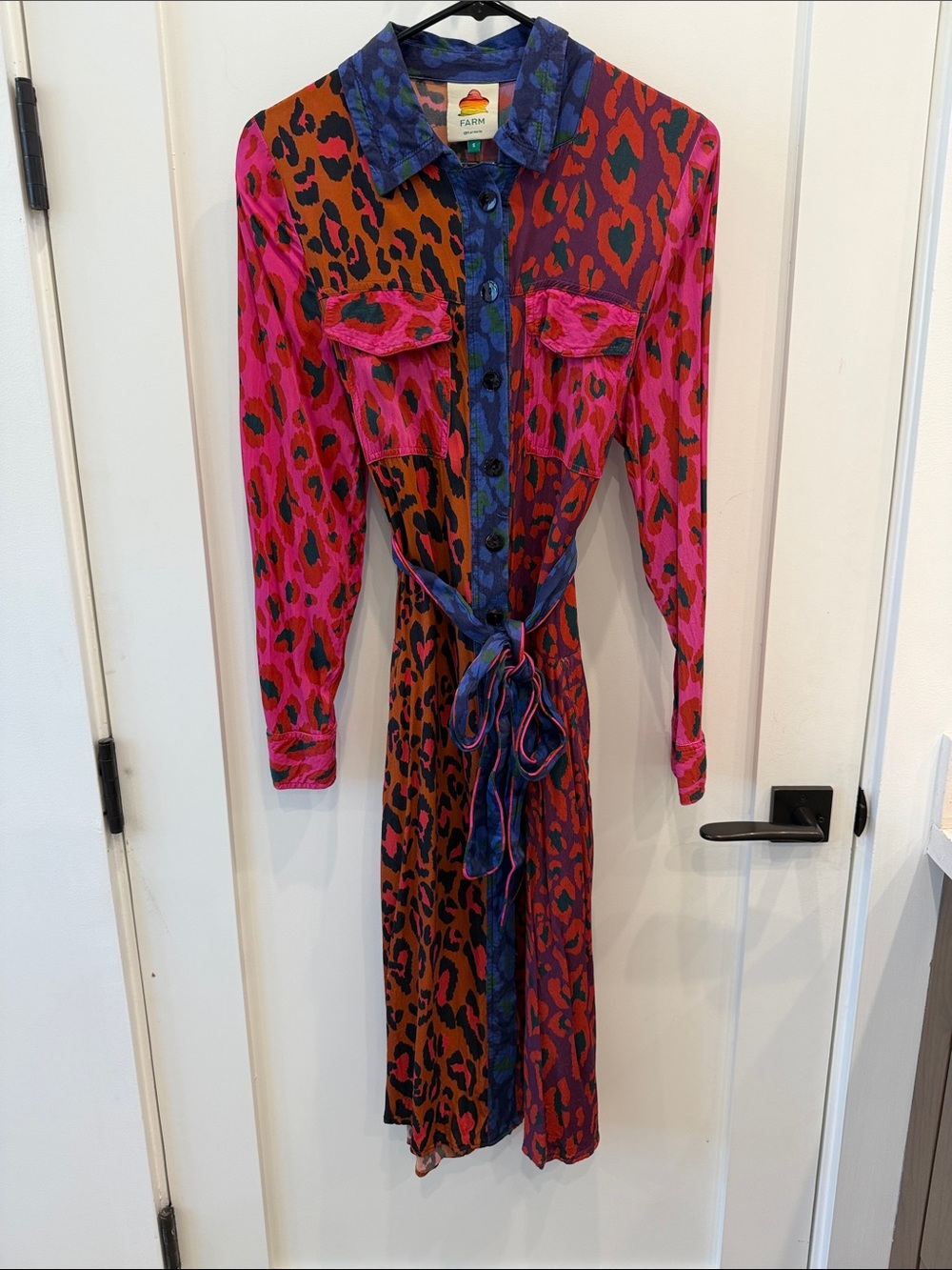 Farm Rio Leopard Shirt Dress